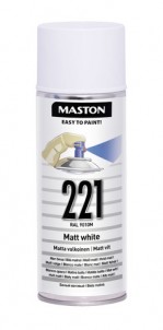 Spraypaint 100 White Matt 221 400ml RAL9010M